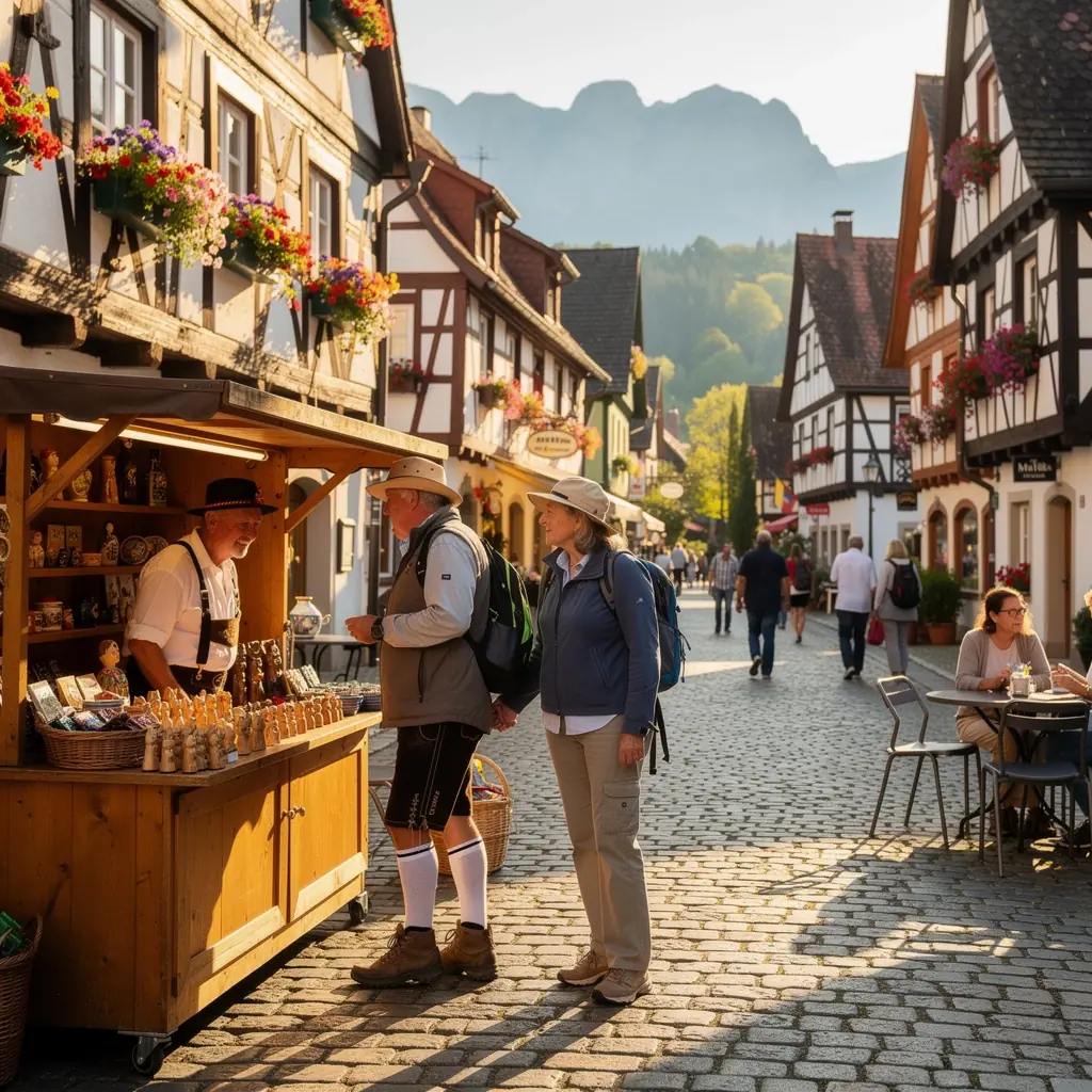 Eine Karte, die verschiedene touristische Routen durch die deutsche Landschaft zeigt.